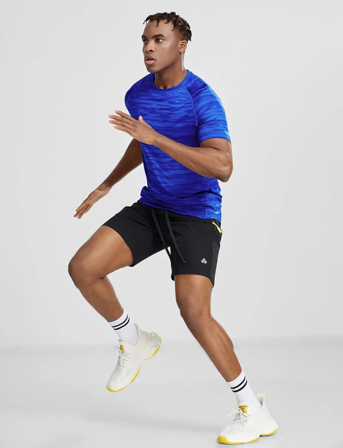 Zengjo Men's Workout Shirts Short Sleeve,Quick Dry Athletic Running Performance Crewneck T-Shirt Moisture Wicking