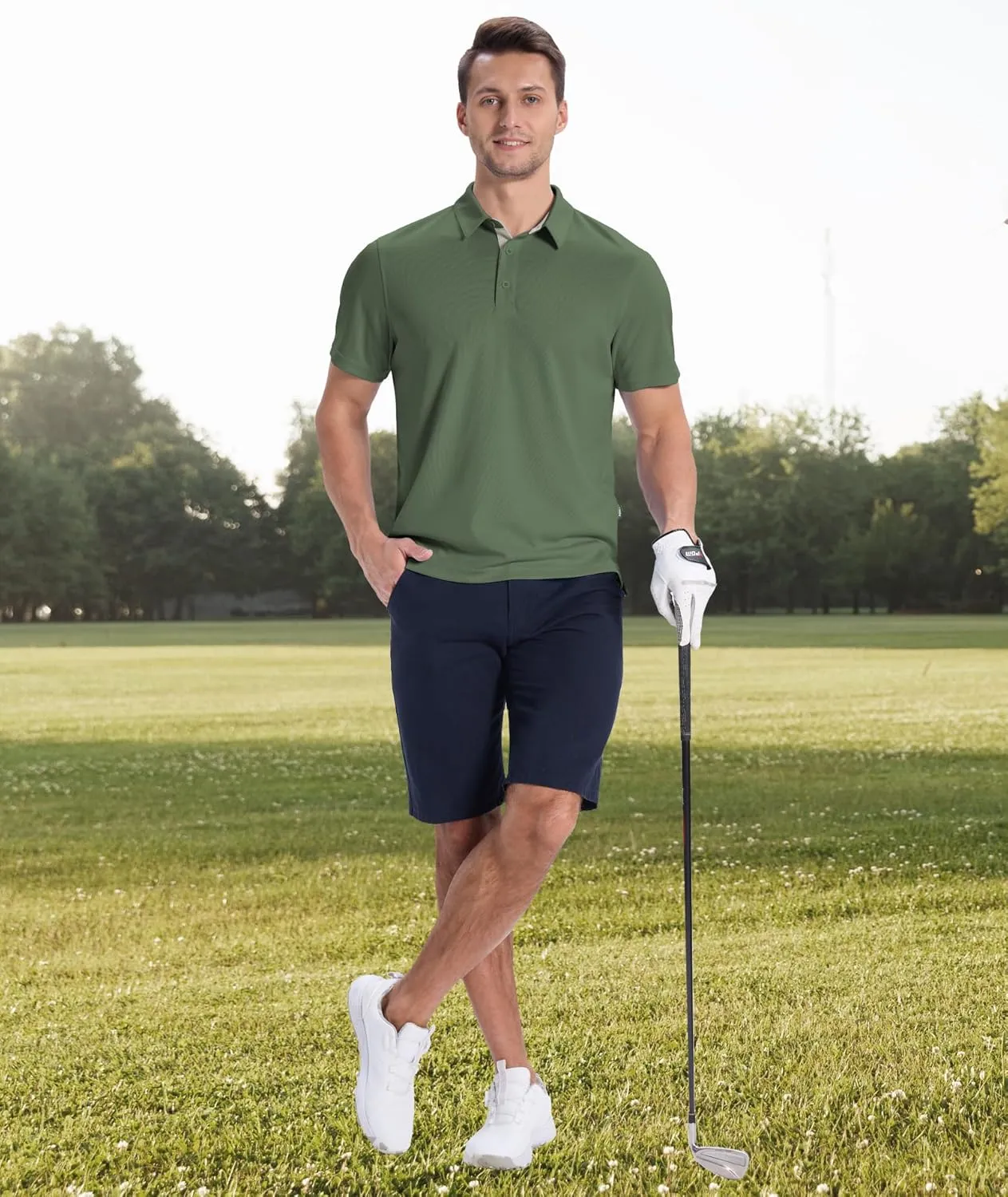 ZITY Mens Golf Polo Shirts Short Sleeve Quickly Dry Performance Collared Polo Tennis Casual Shirt for Men