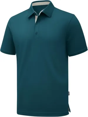 ZITY Mens Golf Polo Shirts Short Sleeve Quickly Dry Performance Collared Polo Tennis Casual Shirt for Men