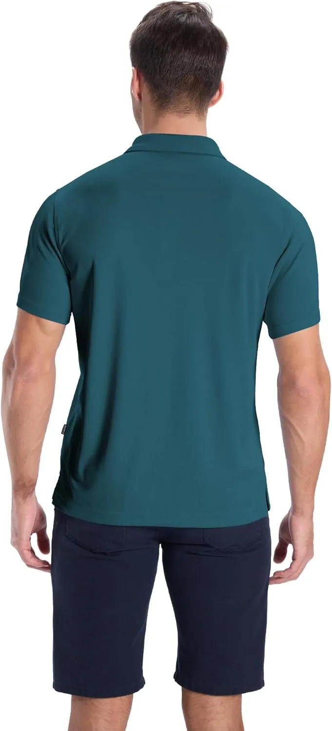 ZITY Mens Golf Polo Shirts Short Sleeve Quickly Dry Performance Collared Polo Tennis Casual Shirt for Men
