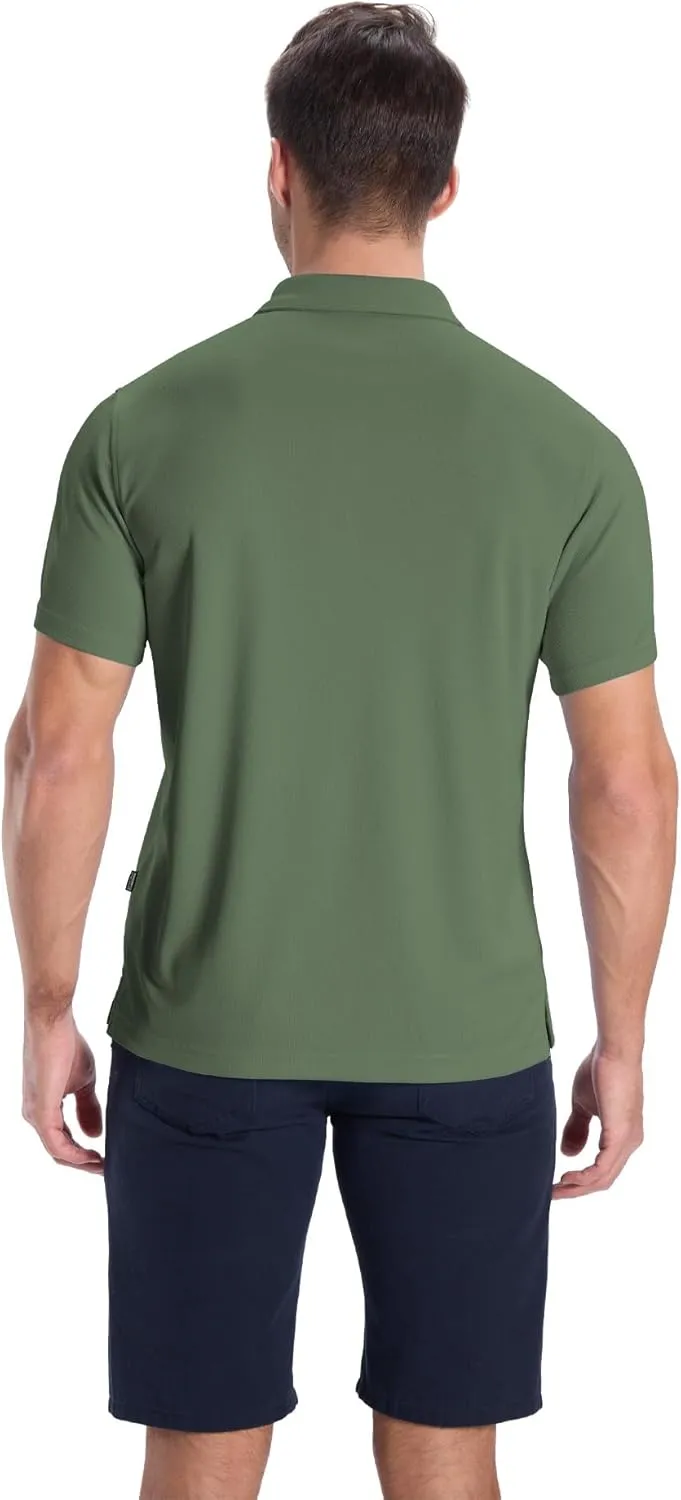 ZITY Mens Golf Polo Shirts Short Sleeve Quickly Dry Performance Collared Polo Tennis Casual Shirt for Men