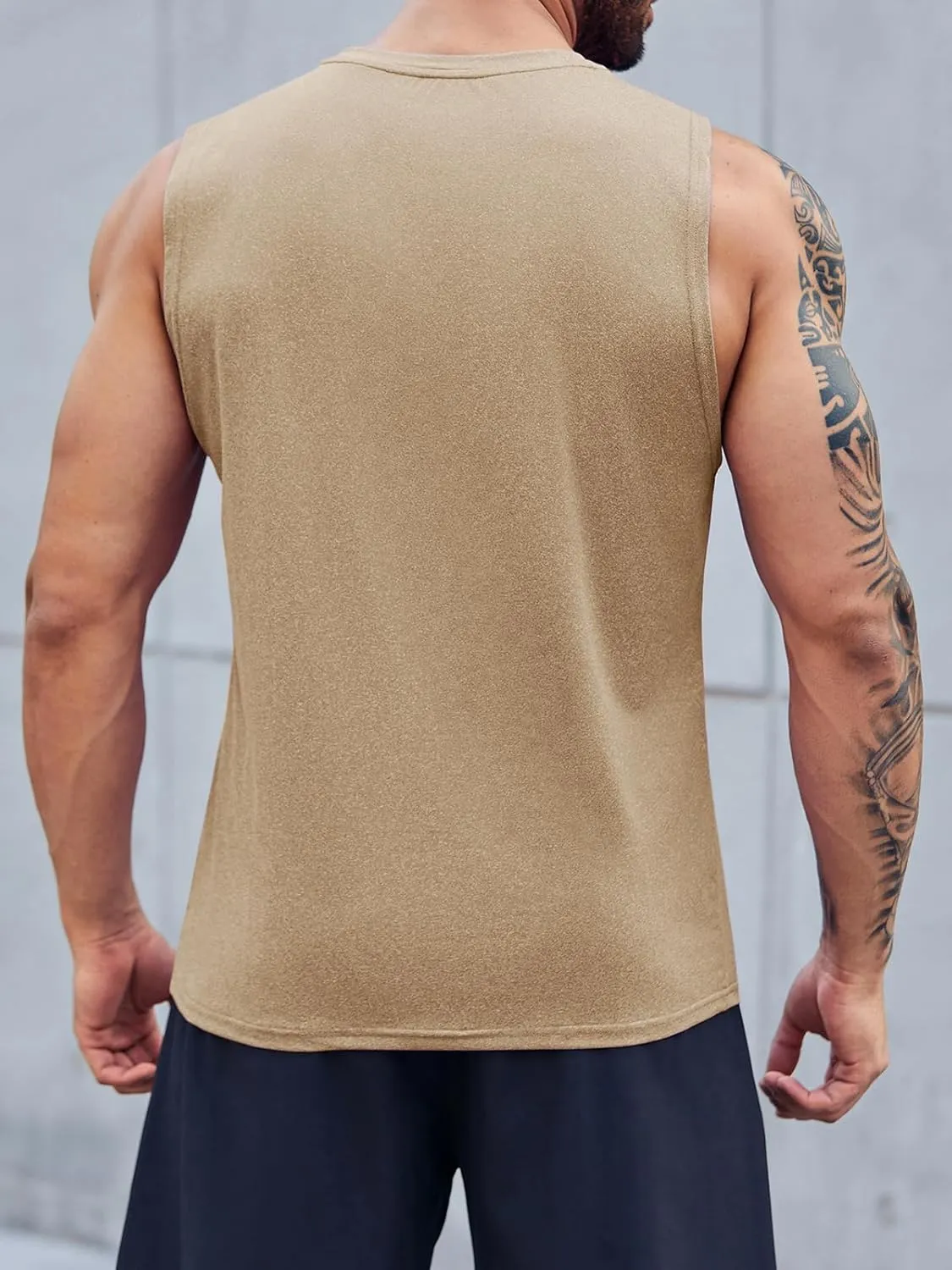 ZIWOCH Men's Sleeveless Tank Tops Crewneck Solid Loose Fit Shirt