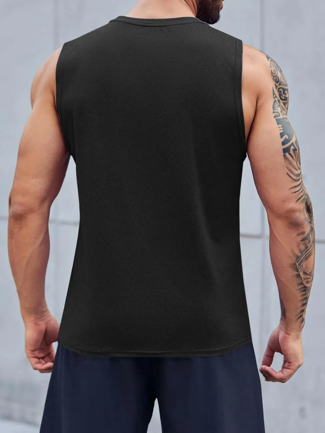 ZIWOCH Men's Sleeveless Tank Tops Crewneck Solid Loose Fit Shirt