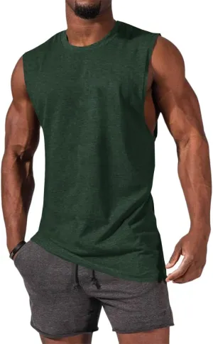 ZIWOCH Men's Sleeveless Tank Tops Crewneck Solid Loose Fit Shirt