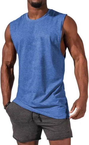 ZIWOCH Men's Sleeveless Tank Tops Crewneck Solid Loose Fit Shirt