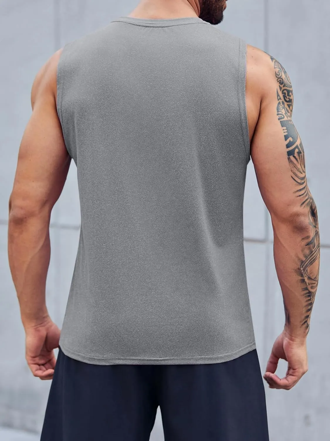 ZIWOCH Men's Sleeveless Tank Tops Crewneck Solid Loose Fit Shirt