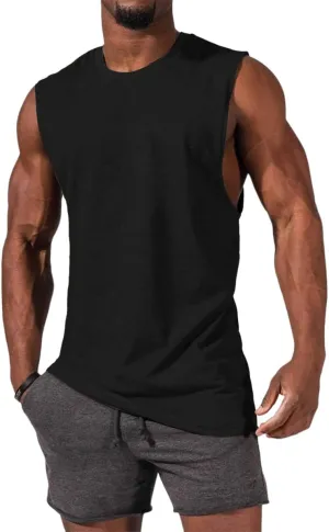 ZIWOCH Men's Sleeveless Tank Tops Crewneck Solid Loose Fit Shirt