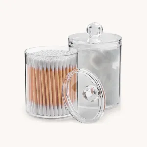 Zulay Home Qtip Holder Bathroom Canisters - 20oz
